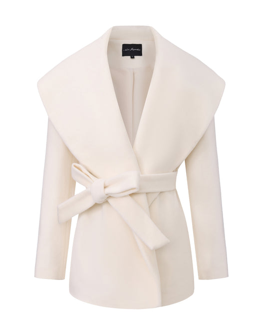 White coat with a belt on a white background