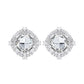 Pair of diamond earrings on a white background
