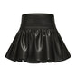 Black leather mini skirt on a white background