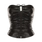Black leather corset on a white background