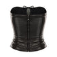 Black leather corset on a white background