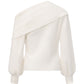 White off-shoulder knit jacket