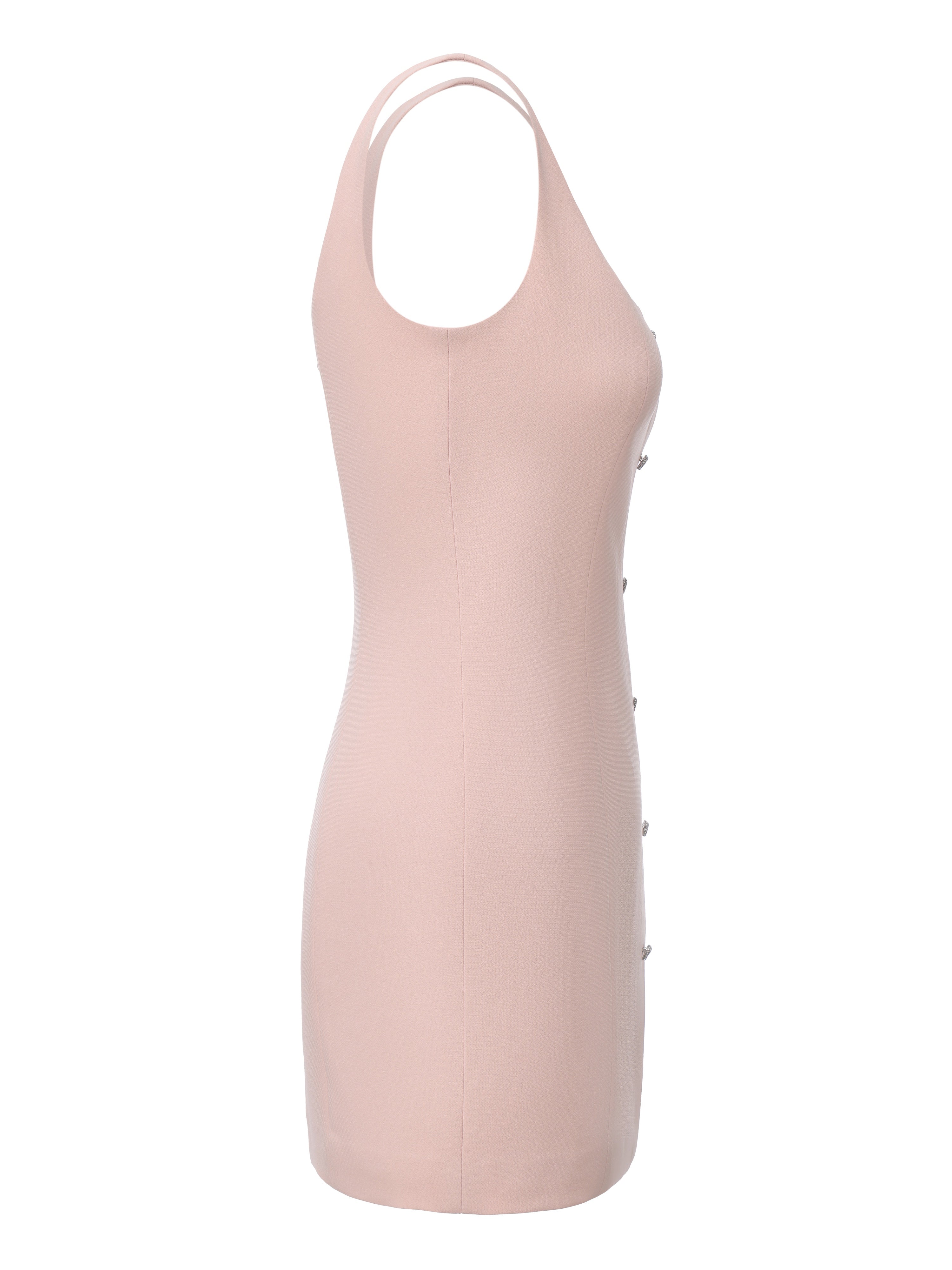 Sera Crystal-Button Pink Dress