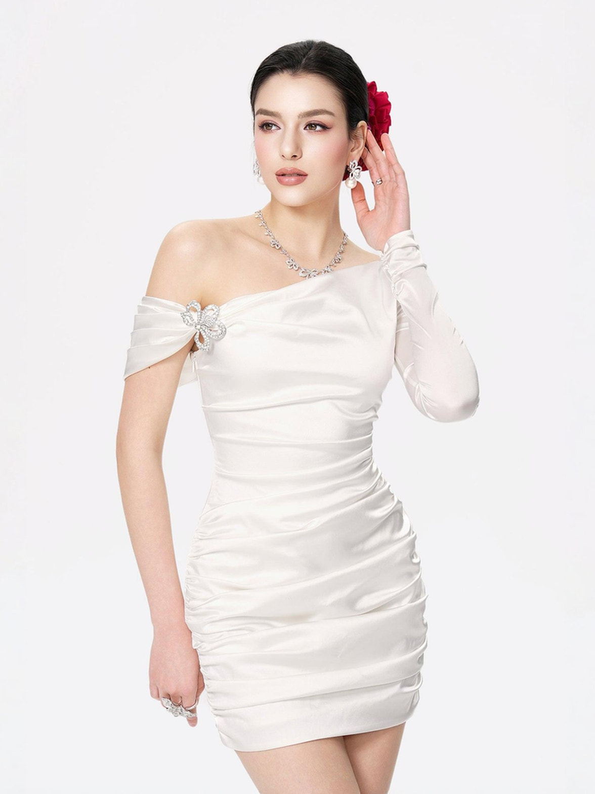 Nana Jacqueline Women's Marlene Dress - White - Mini dresses Nana Jacqueline Women's Marlene Dress - White - Mini dresses