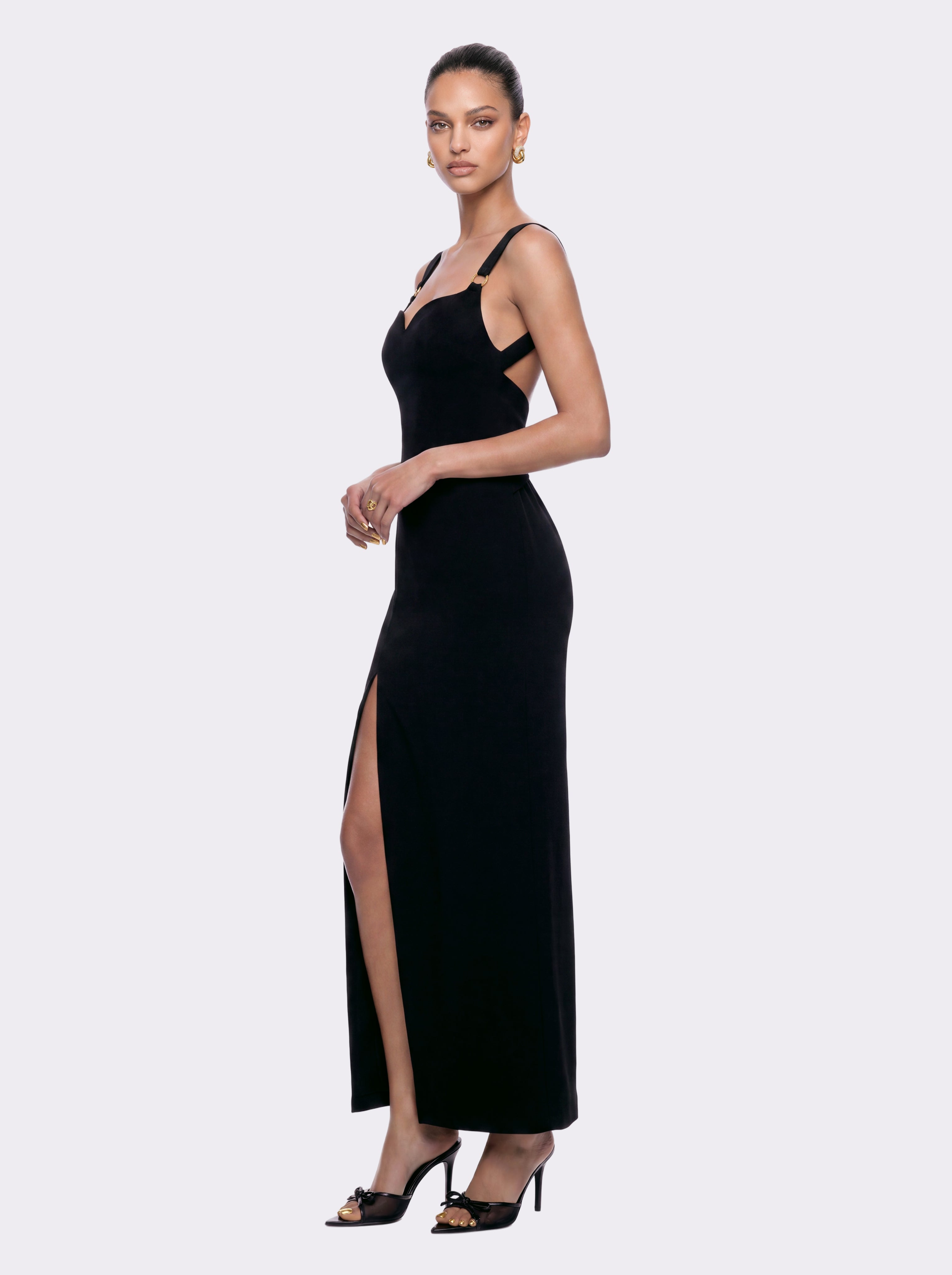 Serefina Open-Back Black Dress | Nana Jacqueline