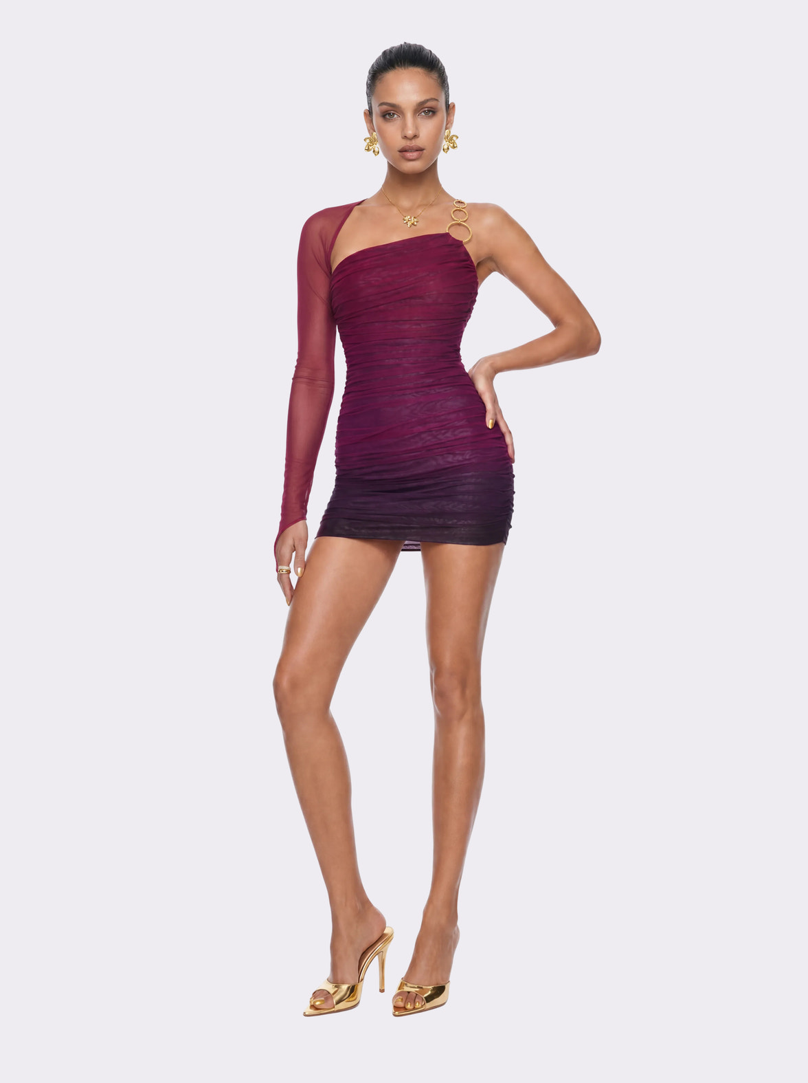 Violetta One-Shoulder Gradient Dress