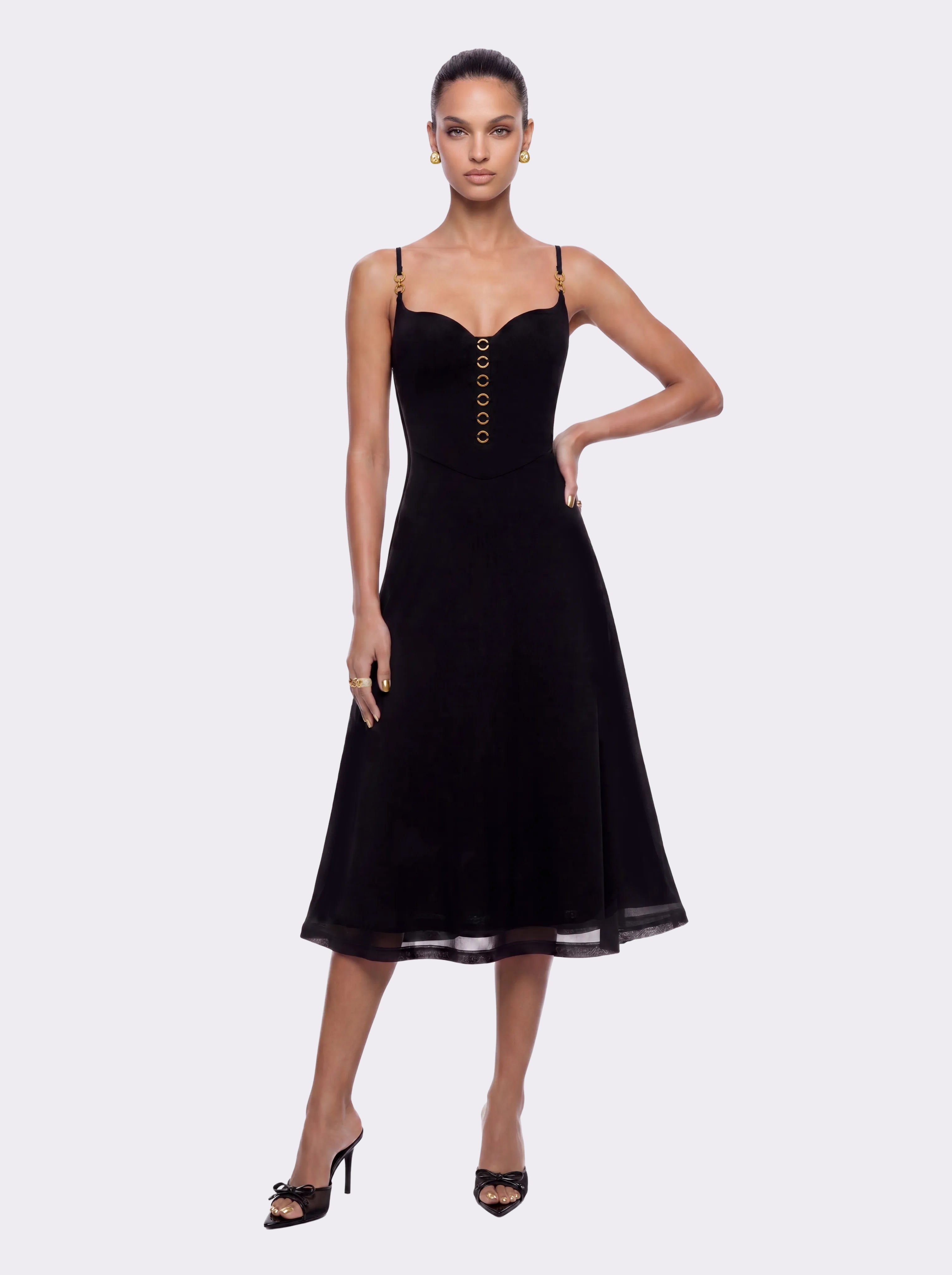 Marbella Metal Ring Black Dress | Nana Jacqueline