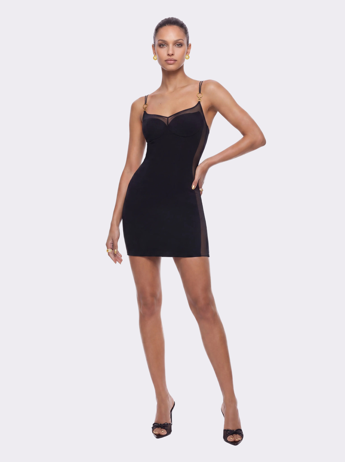 Rafaella Sheer Mesh Black Dress