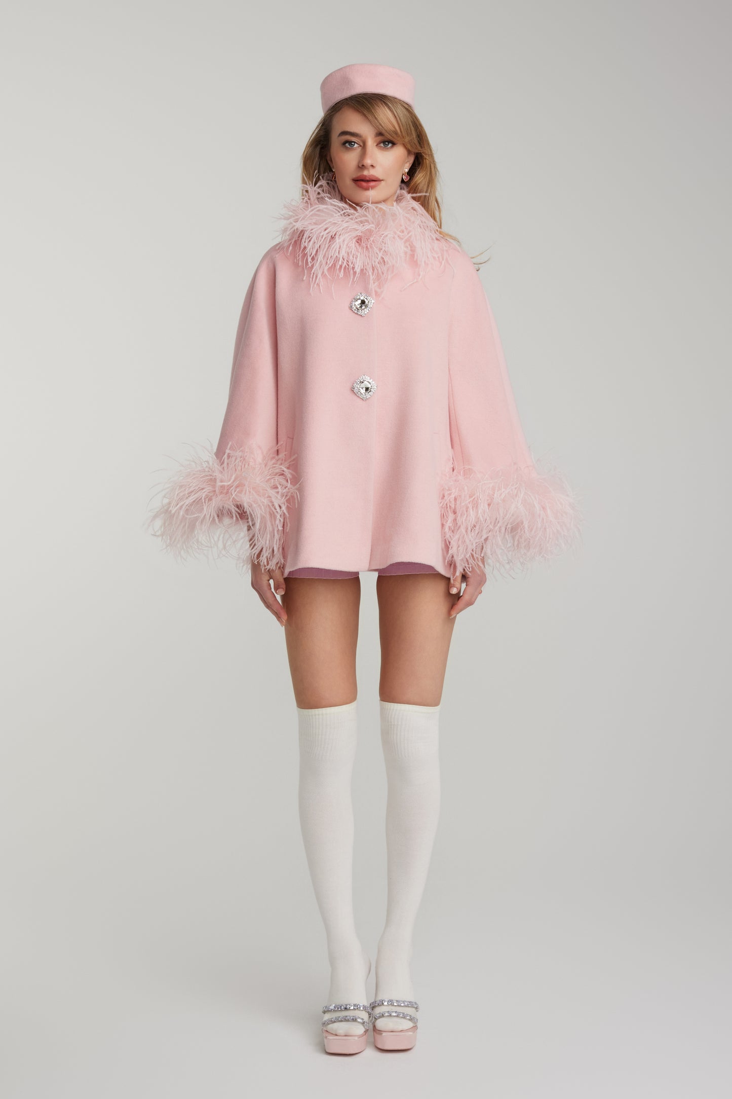 Angelica Feather Coat (Pink)