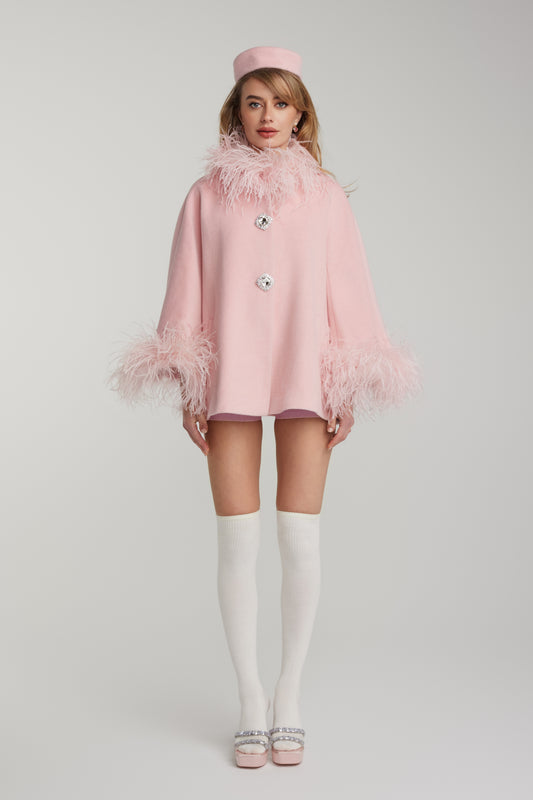 Angelica Feather Coat (Pink)
