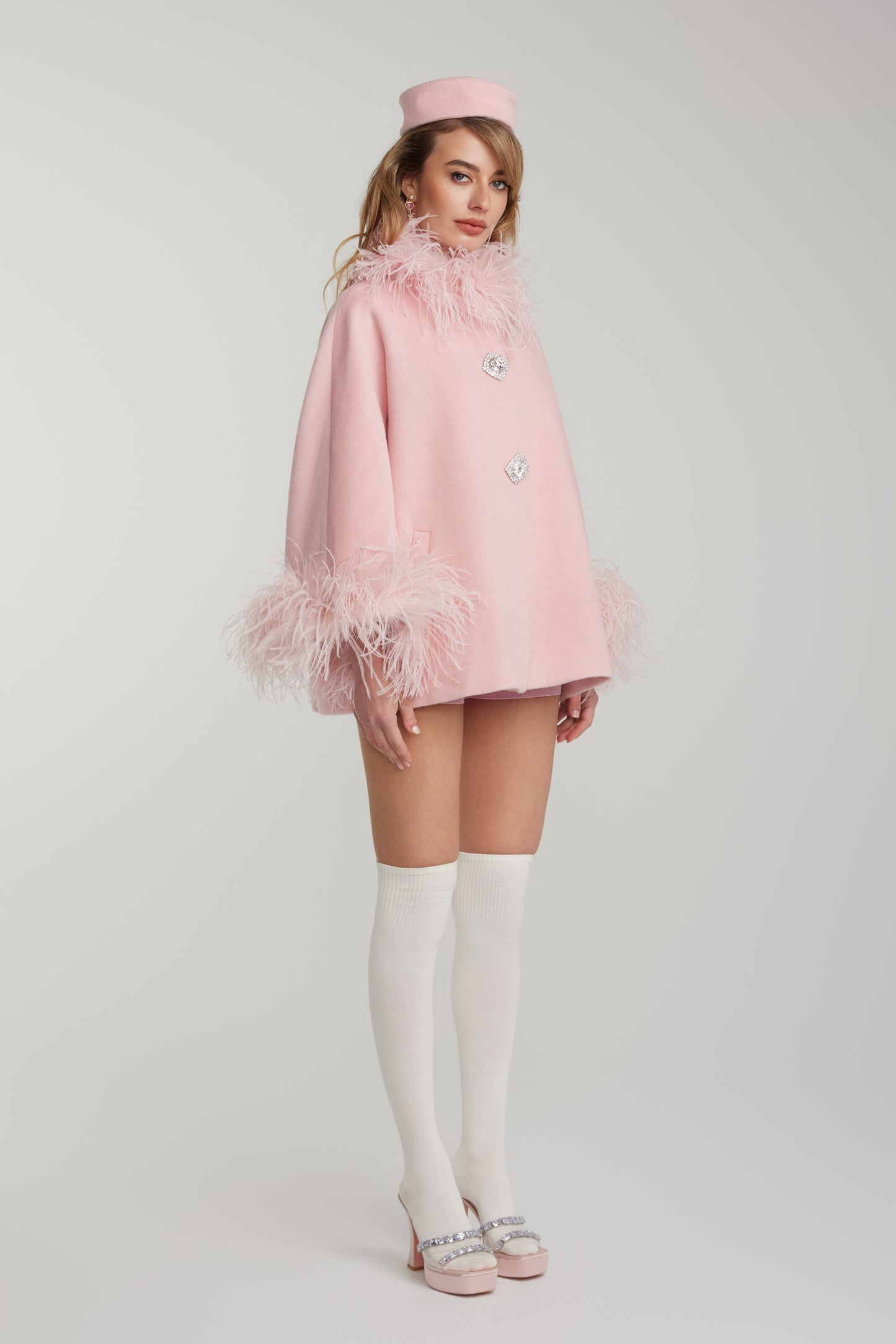 Angelica Feather Coat (Pink)