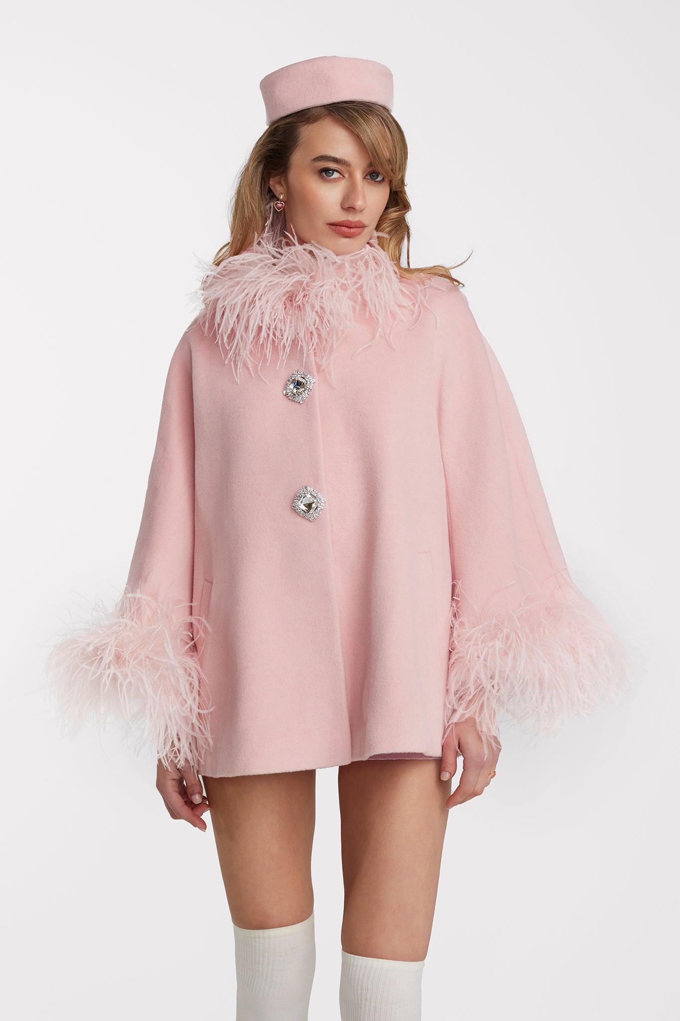 Angelica Feather Coat (Pink)