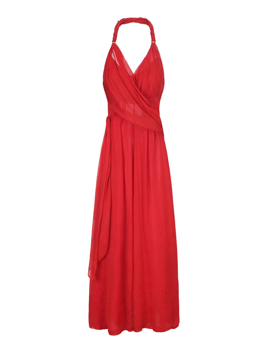 Amber Chiffon Dress (Red)