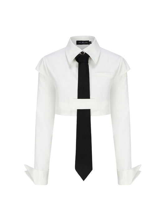 Portia Top + Tie (White)