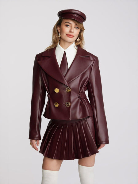 Mirabel Faux Leather Jacket: Brown Jacket for Date Night | Nana