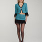 Daphne Feather Tweed Skirt (Blue)