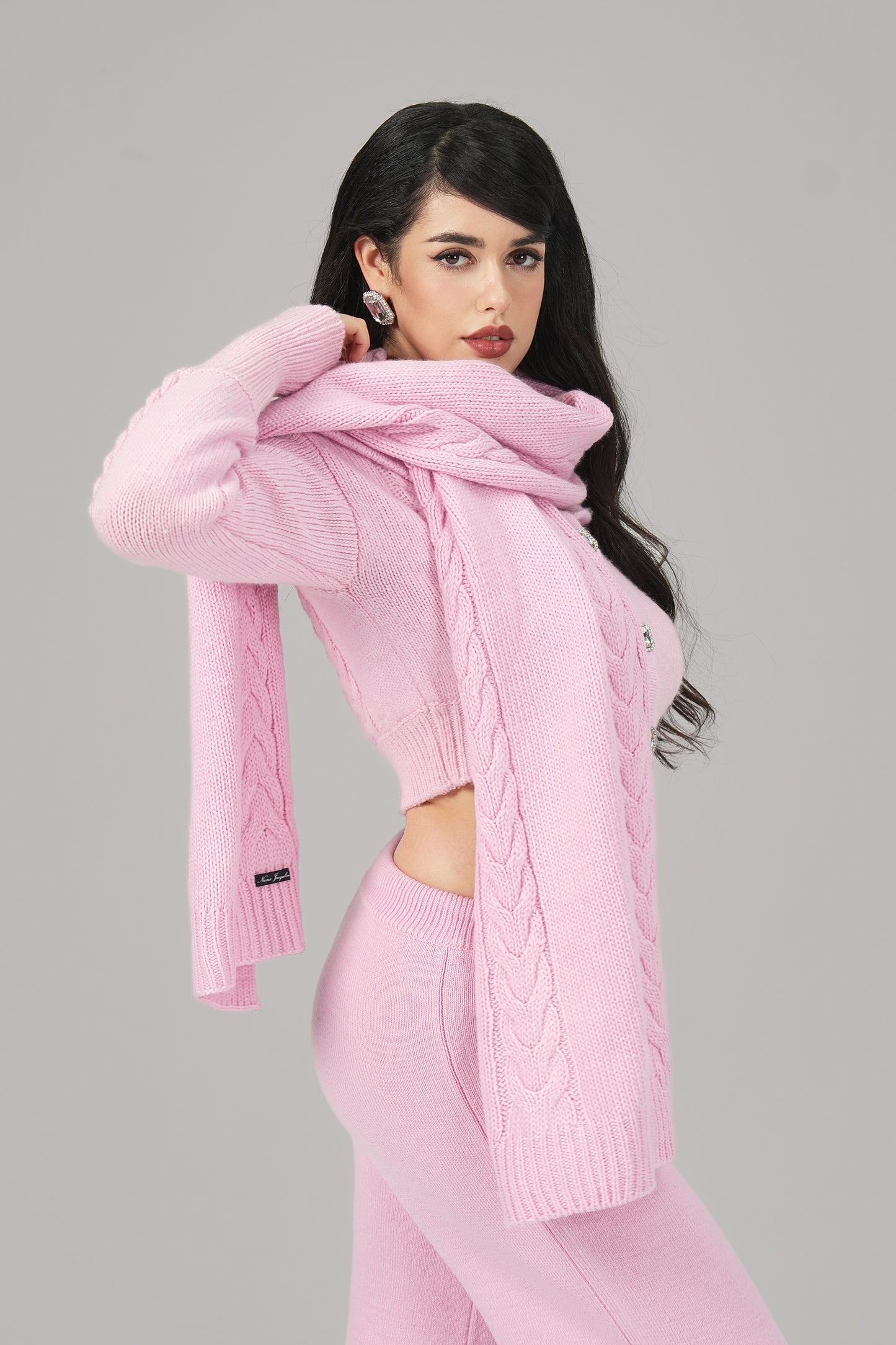 Addison Coat + Scarf Set (Pink)