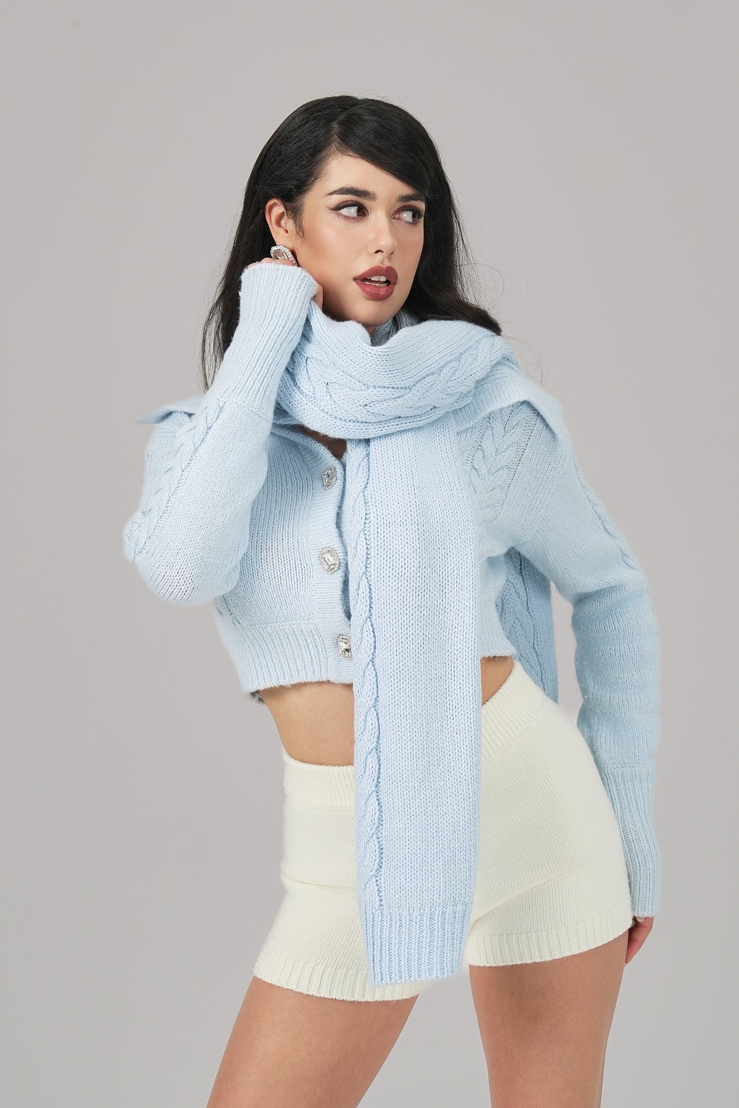 Addison Coat + Scarf Set (Blue)