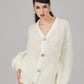 Alexis Cardigan + Scarf Set (White)