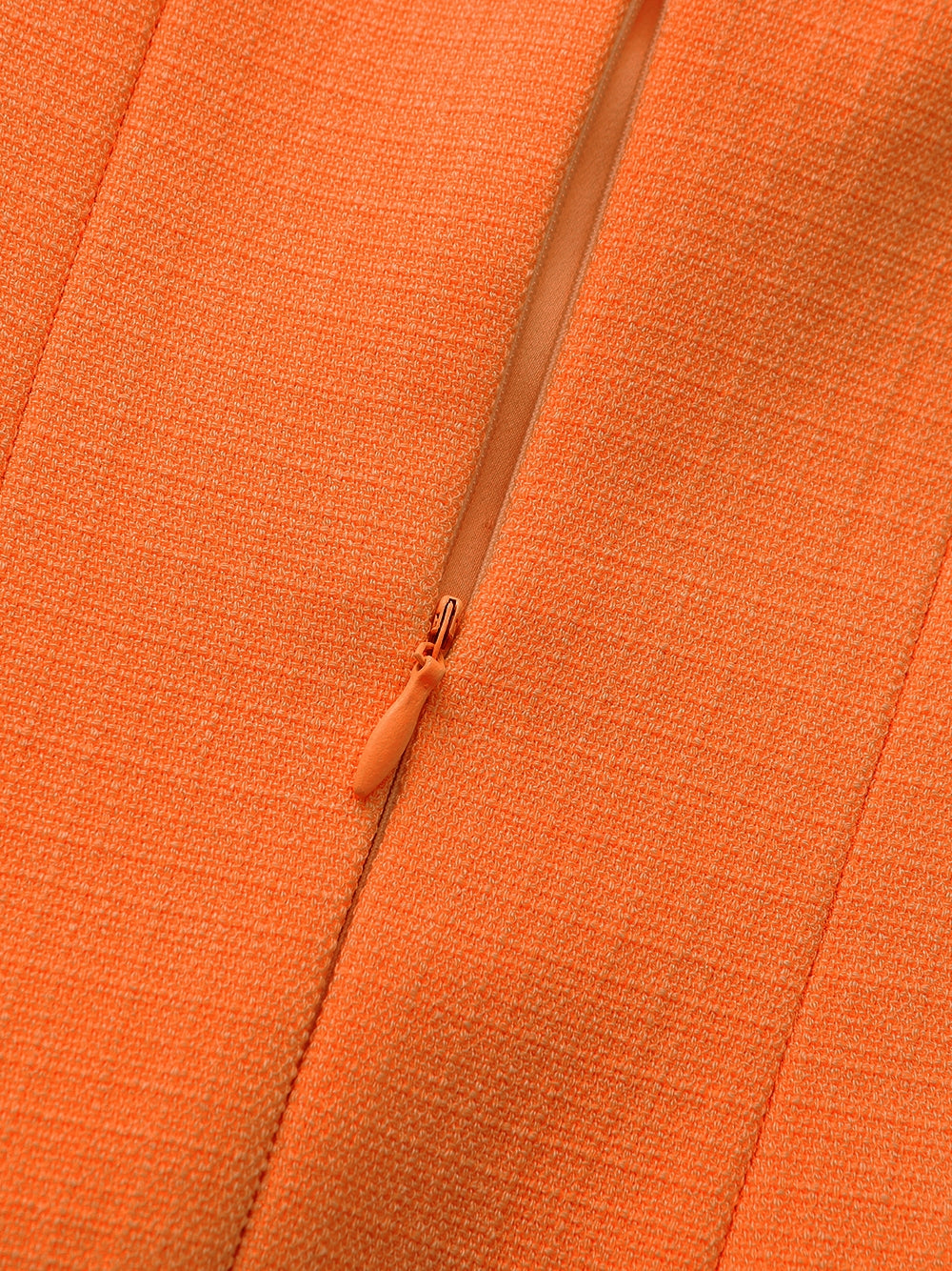 Josephine Square-Neck Orange Midi Dress