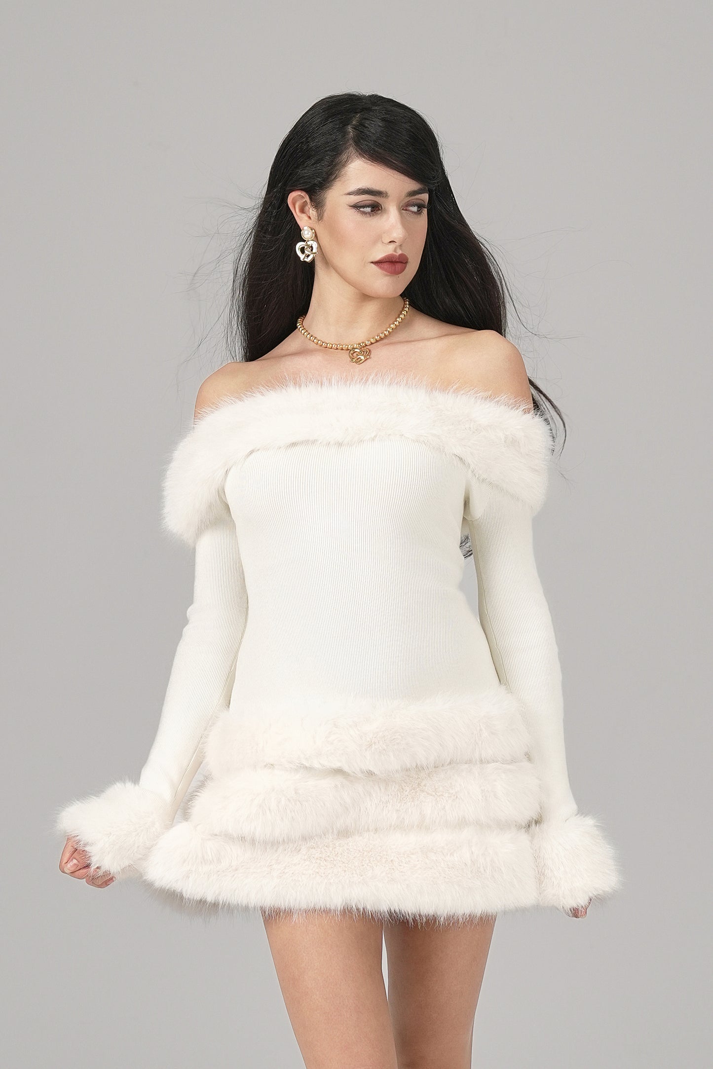 Mila Fur Dress