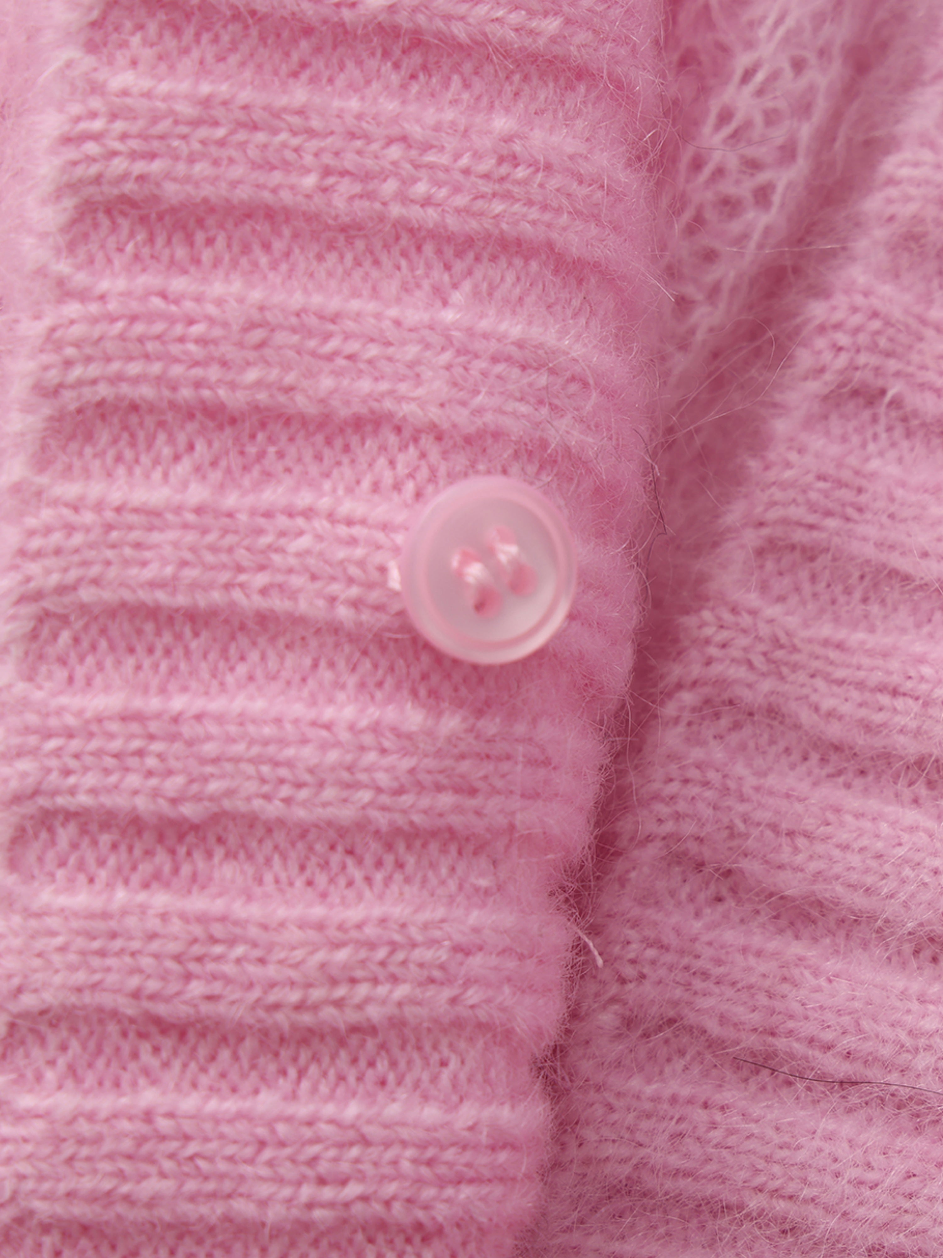 Sasha Heart-Pocket Pink Cardigan