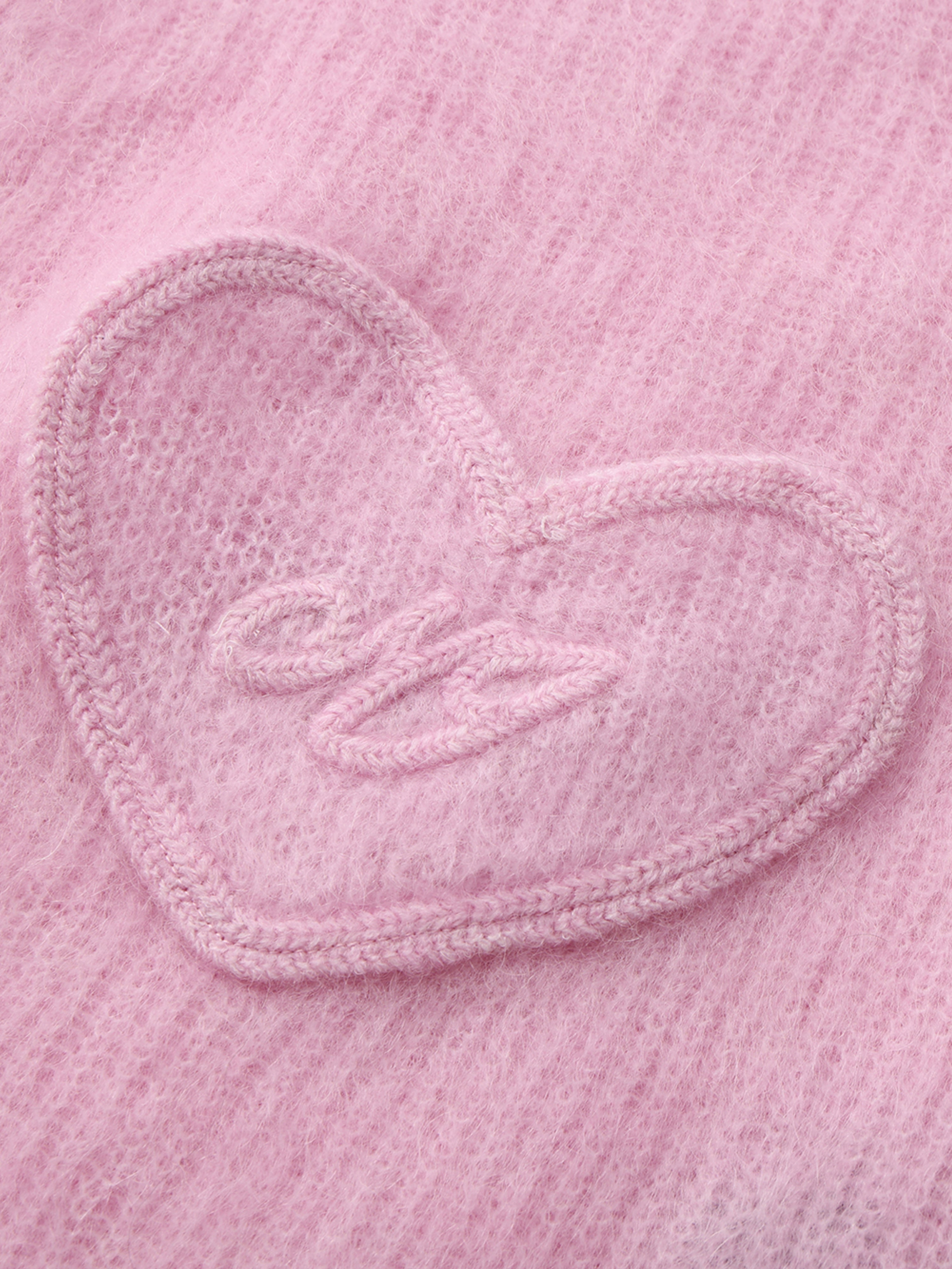 Sasha Heart-Pocket Pink Cardigan