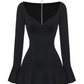 Alessandra Deep V Black Mini Dress