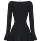 Alessandra Deep V Black Mini Dress