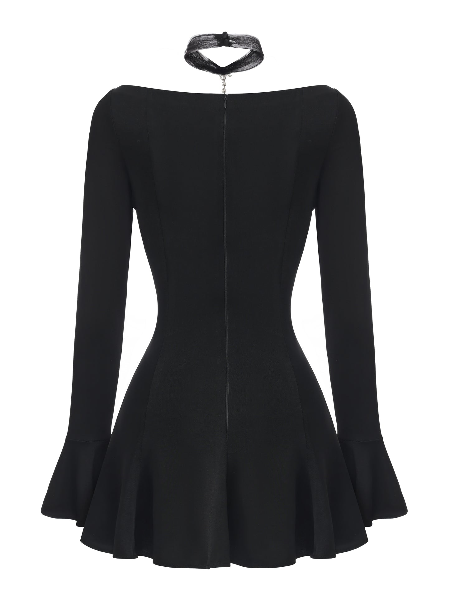 Alessandra Deep V Black Mini Dress