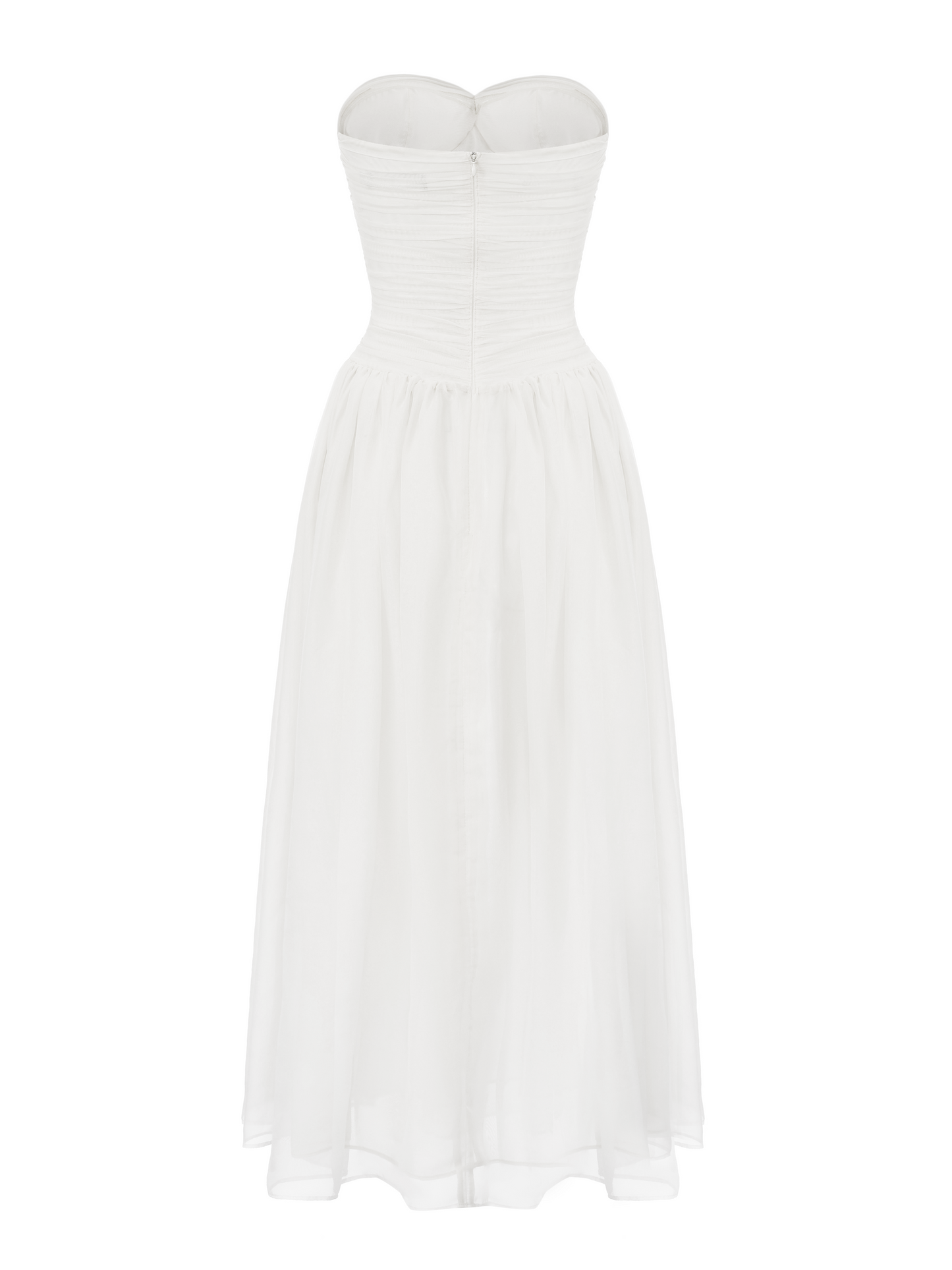 Juliette Strapless Chiffon White Dress