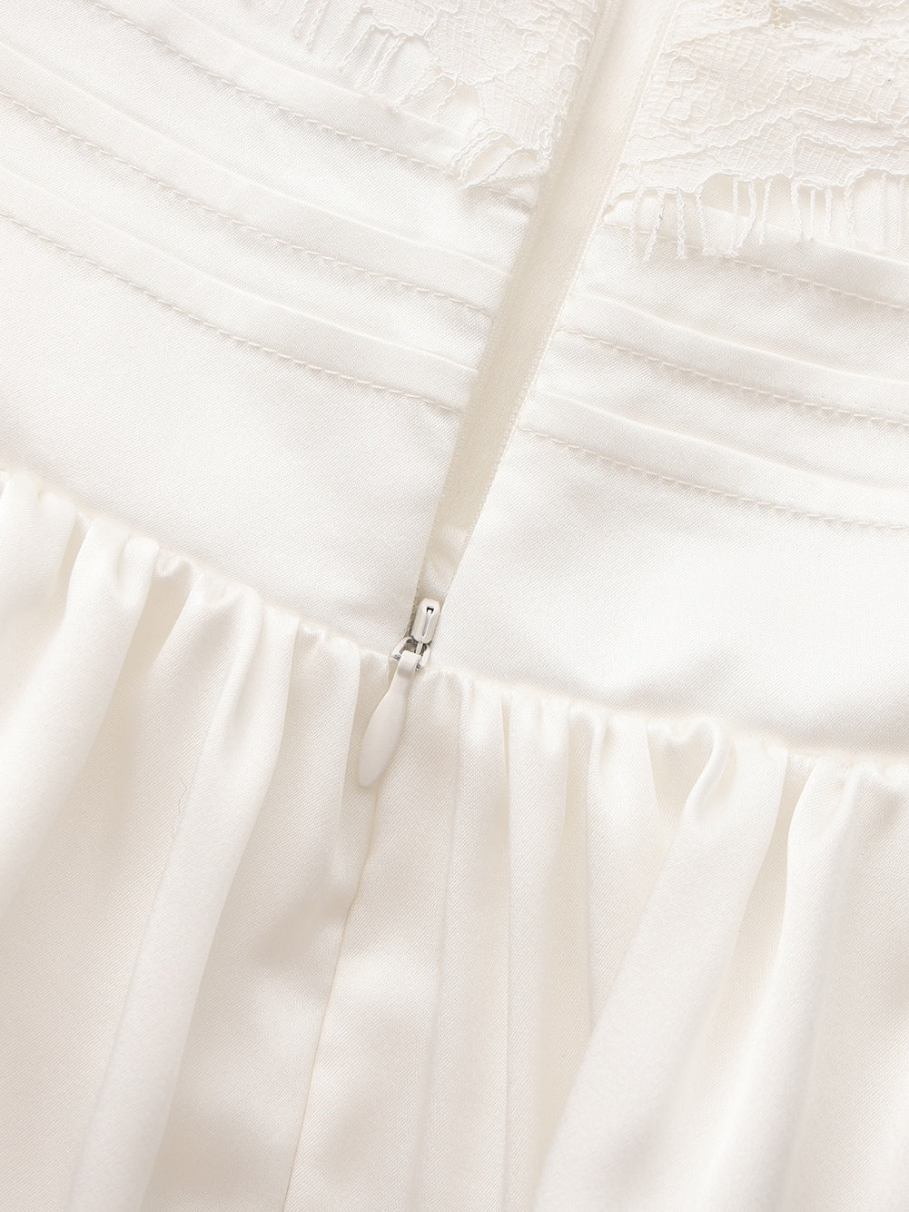 Amelie Lace Strapless White Dress