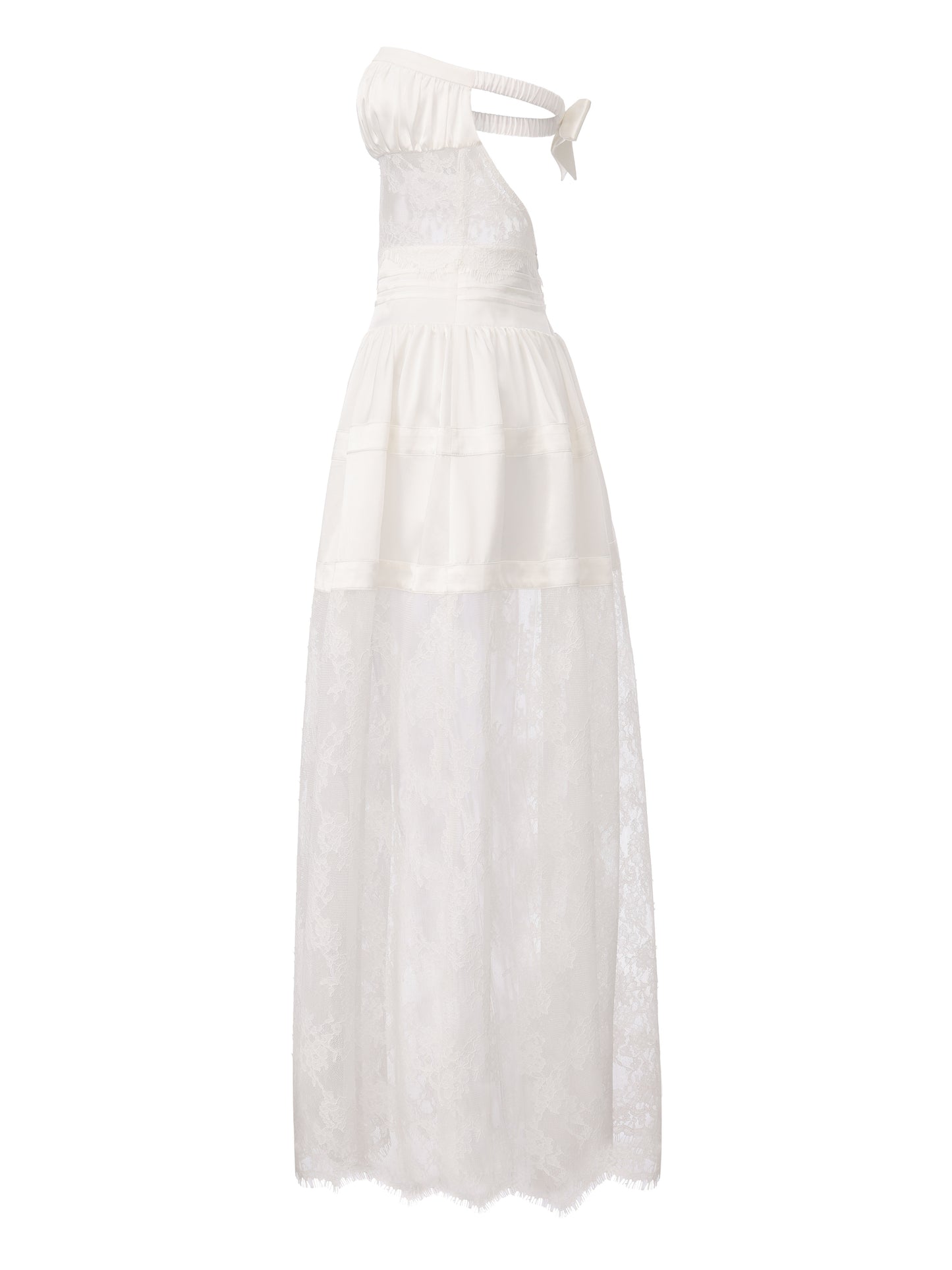 Amelie Lace Strapless White Dress