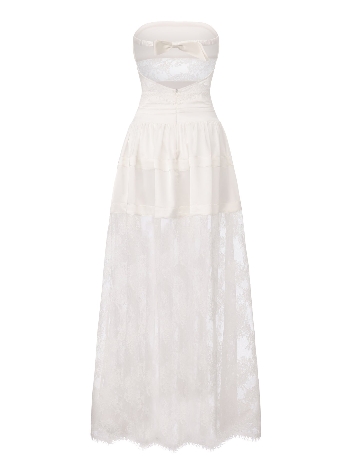Amelie Lace Strapless White Dress