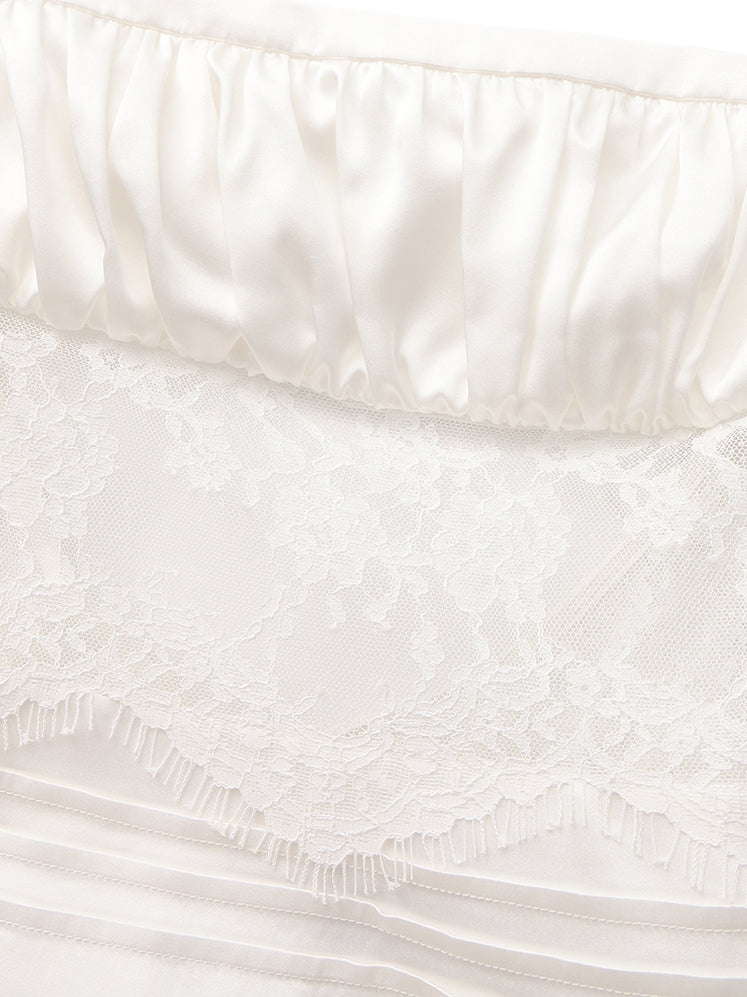 Amelie Lace Strapless White Dress