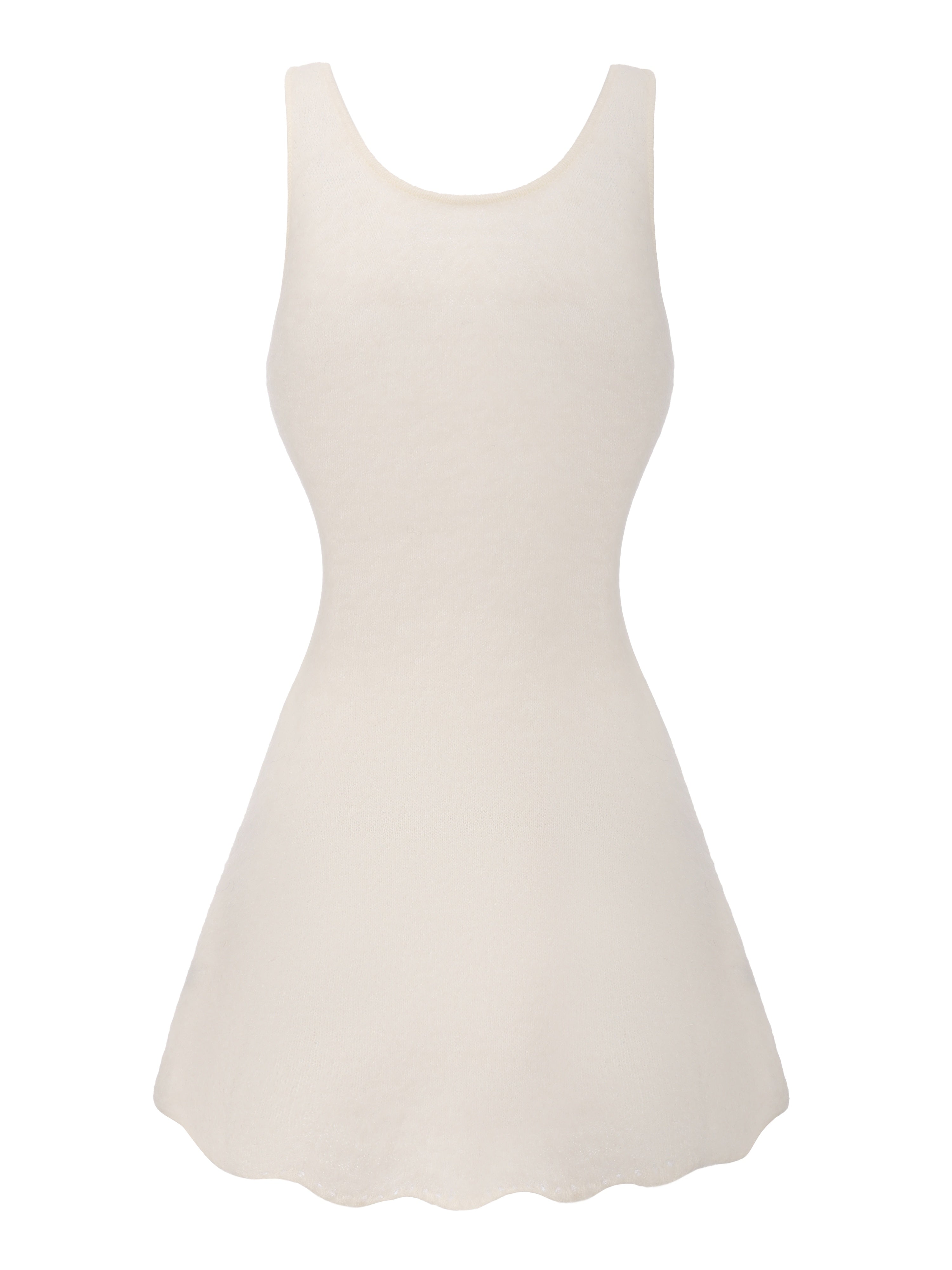 Sasha Crystal-Neck White Dress