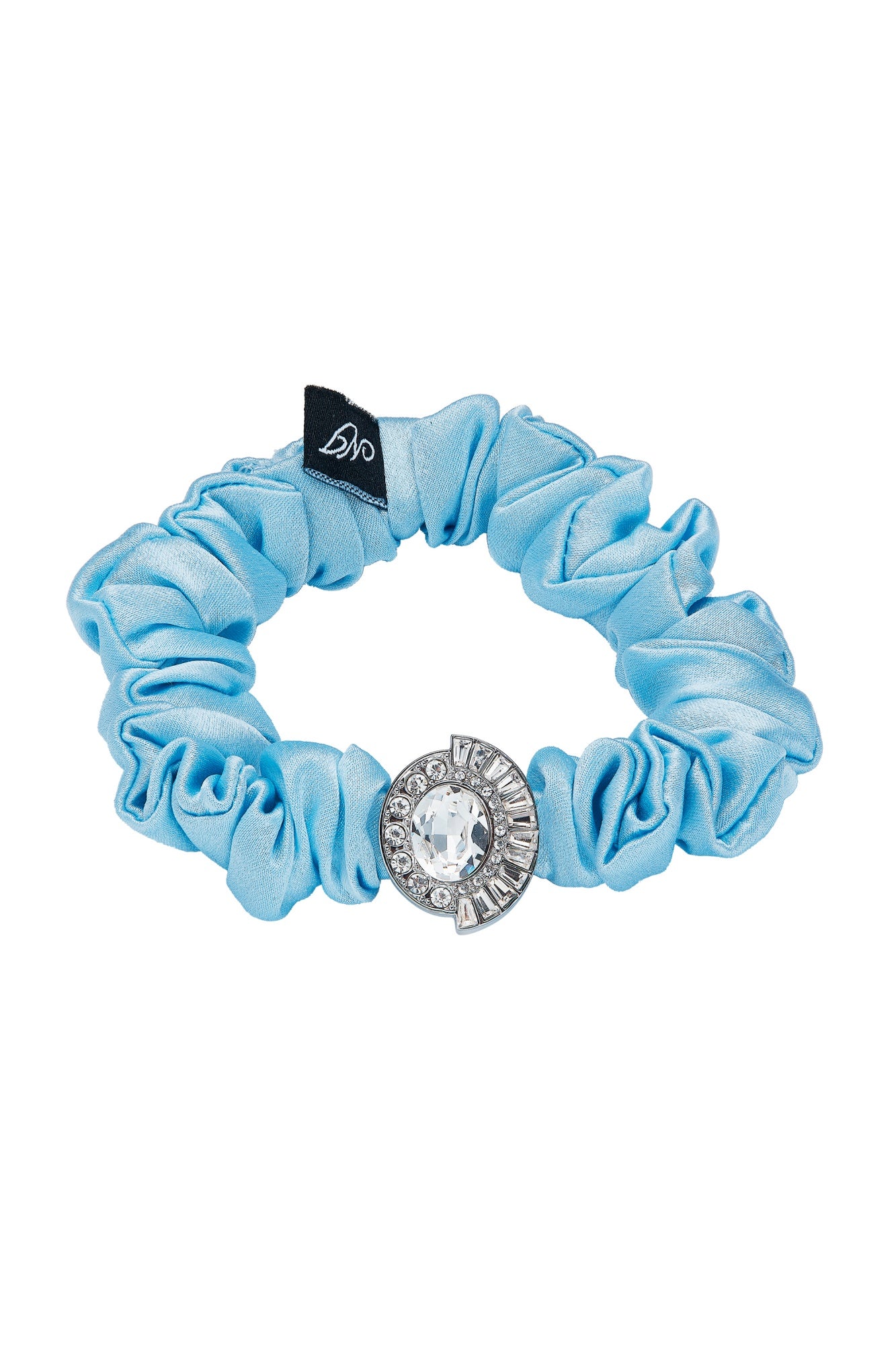 Helene Crystal-Detail Silk Pastel Scrunchie Set