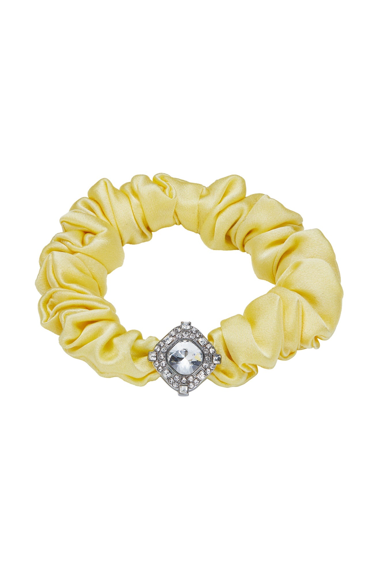 Helene Crystal-Detail Silk Pastel Scrunchie Set