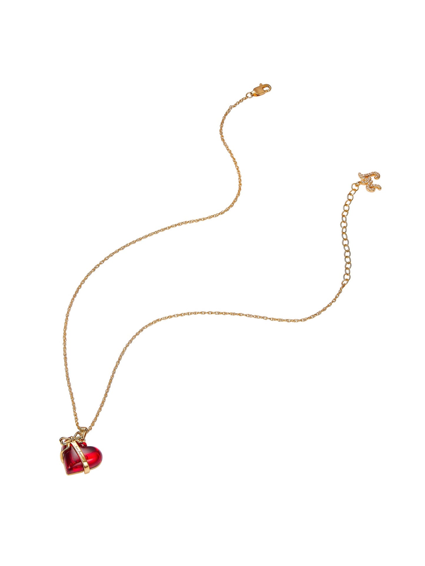 Eléa Bow-Ribbon Heart Red Necklace