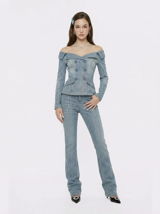 Gia High-Waist Crystal Jeans
