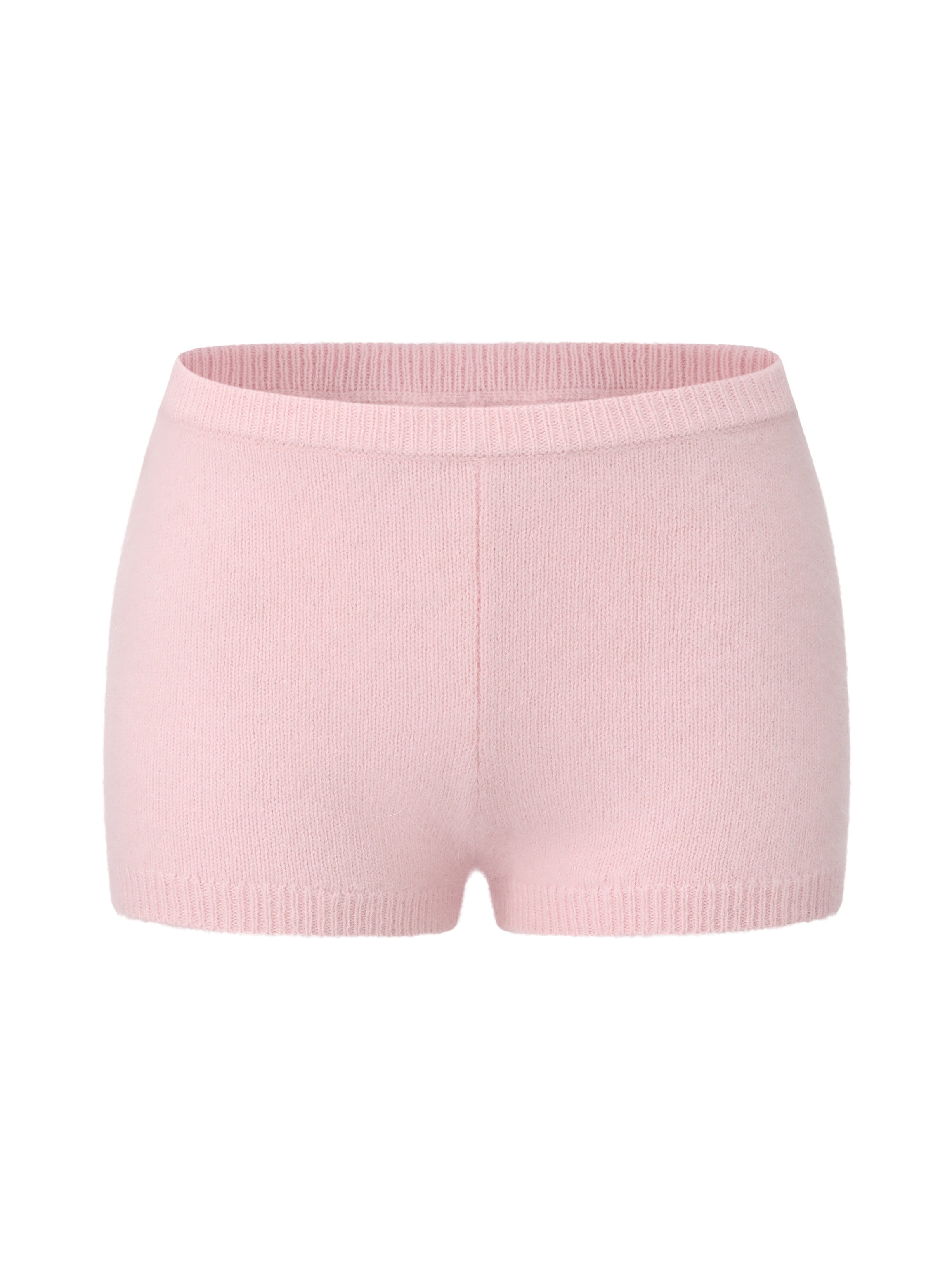 Brigitte Brushed Knit Pink Micro Shorts