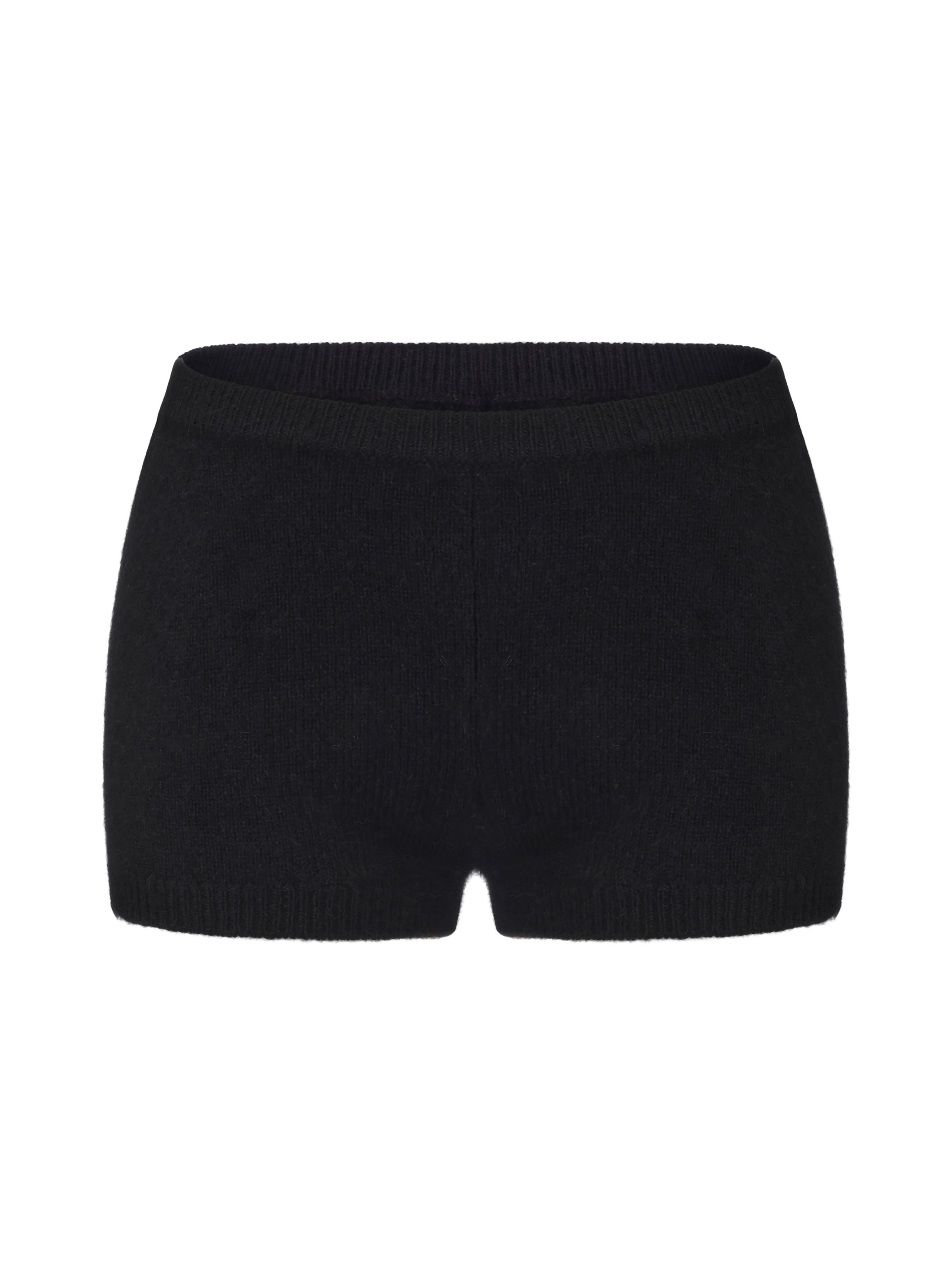 Brigitte Brushed Knit Black Micro Shorts
