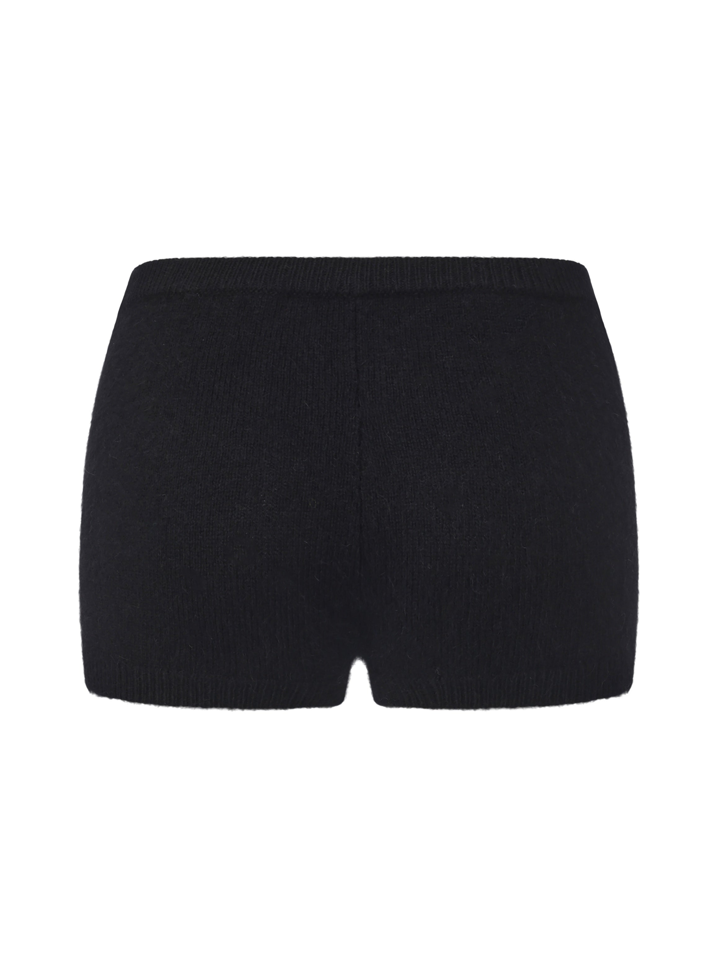 Brigitte Brushed Knit Black Micro Shorts