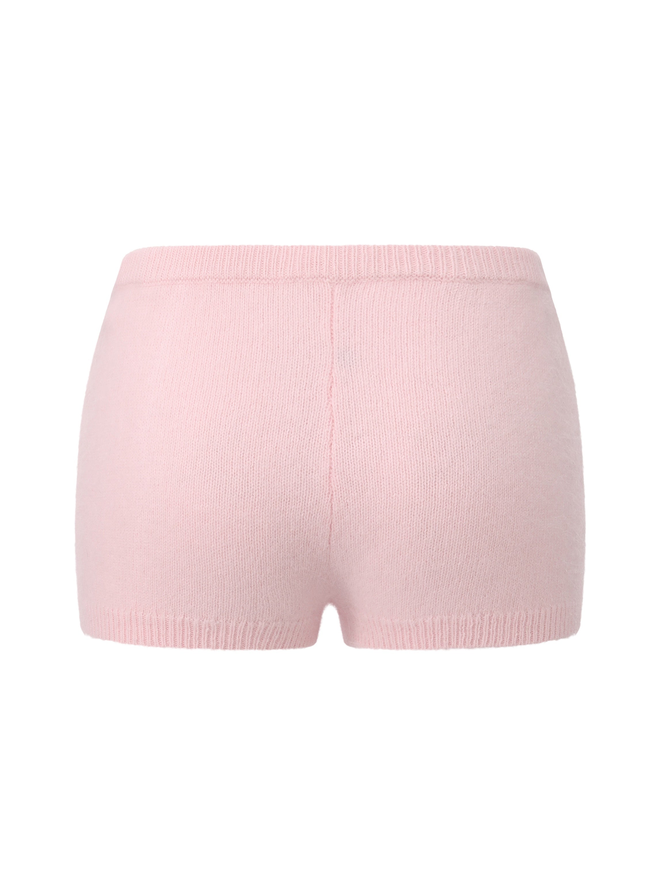 Brigitte Brushed Knit Pink Micro Shorts