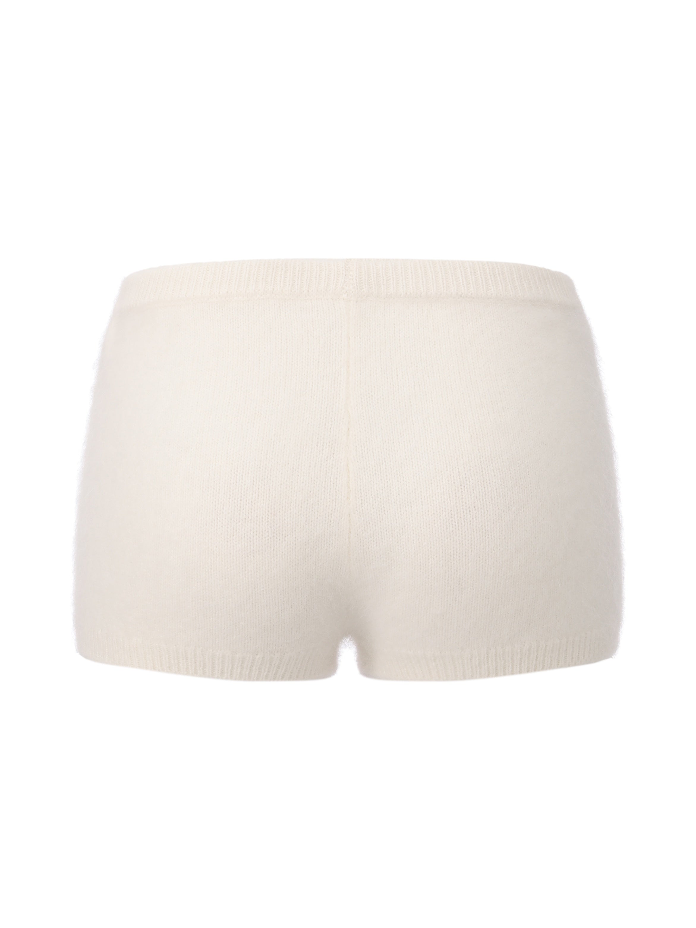 Brigitte Brushed Knit White Micro Shorts