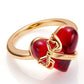 Eléa Bow-Ribbon Heart Red Ring