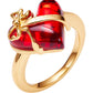 Eléa Bow-Ribbon Heart Red Ring