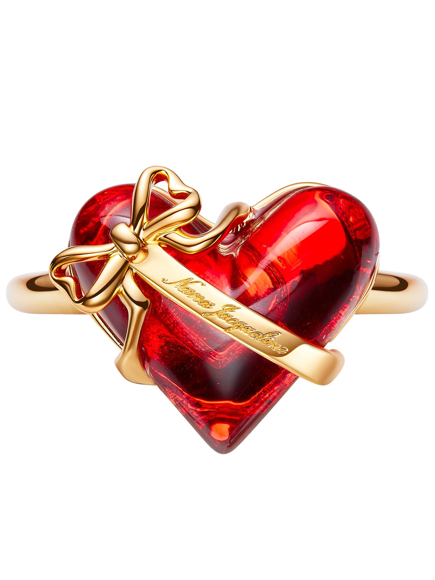 Eléa Bow-Ribbon Heart Red Ring