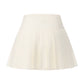 Camille Tailored Pleated White Mini Skirt