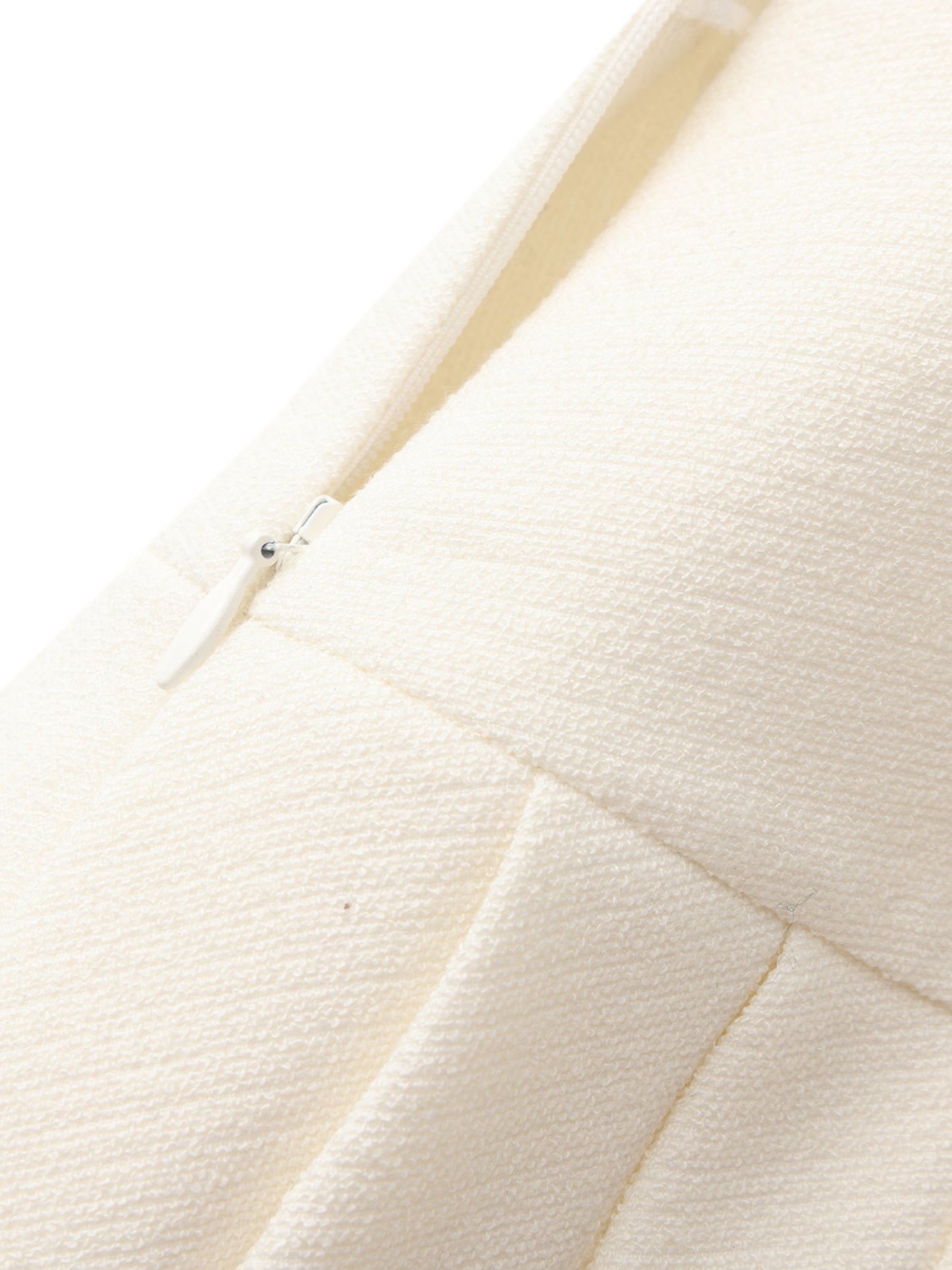 Camille Tailored Pleated White Mini Skirt